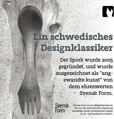 Надлегкі титанові столові прибори, кемпінгові столові прибори 3-в-1 з ложкою, виделкою та ножем, столові прибори для активного відпочинку в дорозі, ложка на винос - міцні дорожні столові прибори зі Швеції, Spork New Version (зроблено у Швеції)