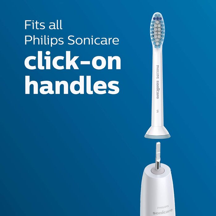 Оригінальні змінні насадки для чутливих зубів Philips Sonicare для чутливих зубів, 3 насадки для щітки, білі, HX6053/64 3 шт. и (1 упаковка) Sensitive