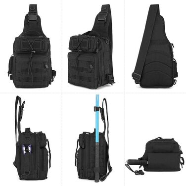 Тактична нагрудна сумка HUNTVP Військова сумка через плече Водонепроникний рюкзак через плече Багатофункціональна сумка для риболовлі Спорт Кемпінг Велоспорт на природі