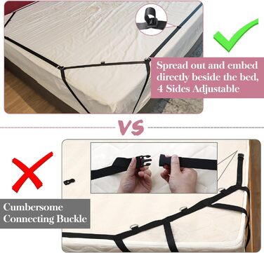 Набір для звязування БДСМ Обмежувачі для ліжка Секс-іграшка для пар I Надзвичайно стабільний набір для звязування з обмеженнями для ліжка, наручниками, завязаними очима, ременями для ліжка, регульованою довжиною, швидким встановленням за 1 хвилину