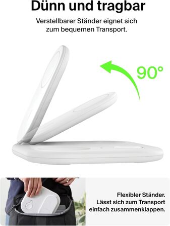 Індуктивна зарядна станція 3-в-1 Belkin BoostCharge Qi2, 15 Вт, складна підставка, сумісна з MagSafe, для Apple iPhone 16/15, Appl