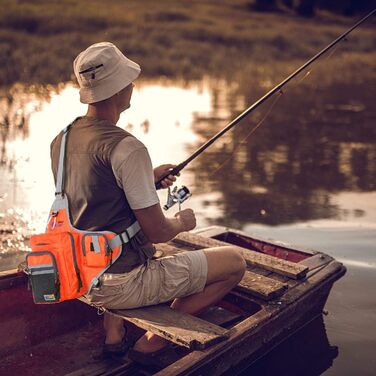 Рибальська сумка Lixada з відділеннями, багатофункціональна, водонепроникна, 32 x 39 x 12 см хакі
