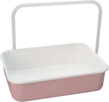 Емальована контейнер-банка HoneyWare Color Line Рожева L 1,35 л термостійка до 400C Контейнер для приготування їжі та зберігання, підходить для всіх типів плит, духовки та гриля Банка для зберігання з кришкою 1,35 л Рожева
