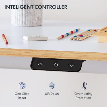 Дитяча парта FLEXISPOT, електрична парта з регулюванням висоти 120 x 60 см, для дітей від 6 років, ергономічна стільниця, вантажоп