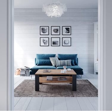 Журнальний столик Vicco, журнальний столик з полицею, антрацит/пісочний дуб, 100 x 60 см