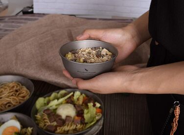 Мл титанова чаша-тарілка надлегка одностінна чаша-тарілка для кемпінгу на відкритому повітрі кухонне начиння з сумкою для перенесення Ti1105T Ti1105t-400 мл чаша, 400