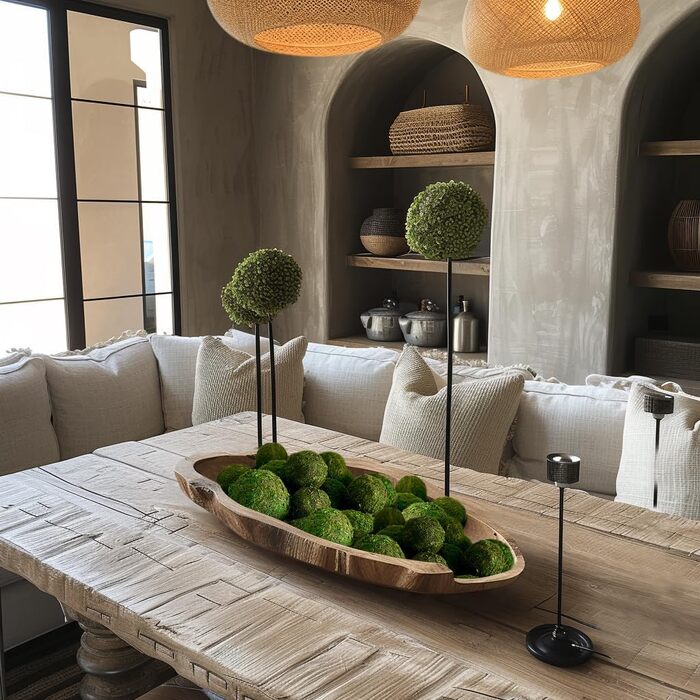 Декоративних кульок із штучного сухого моху - 6 шт. 7,9 см із штучних зелених рослин із моховими кульками 12 шт. 5,6 см кульок ручної роботи, подарунок з моху для дому, миска для тіста, ваза, 18 шт.