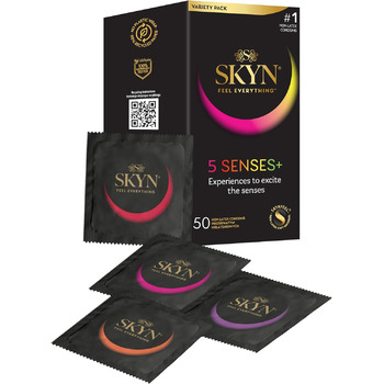 Презервативи SKYN 5 Senses, латекс-фрі, ароматизовані, 50 шт