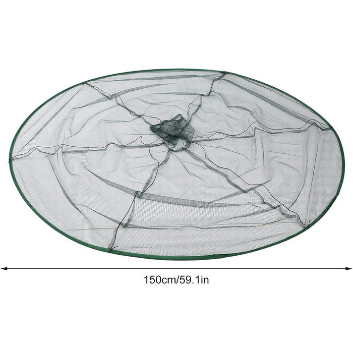 Рибальська сітка Bnineteenteam, складна рибальська сітка, 150 см, високоміцна нейлонова тканина, плаваюча клітка для креветок, інструмент для риболовлі, рибальська сітка, рибальське приладдя