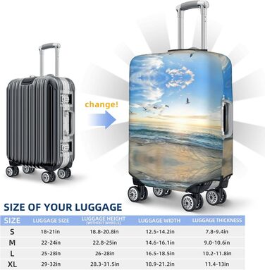 Чохол для валізи Океанський Захід, міцний захист для багажу розміром 45.7-81.3 см, XL, Чорний