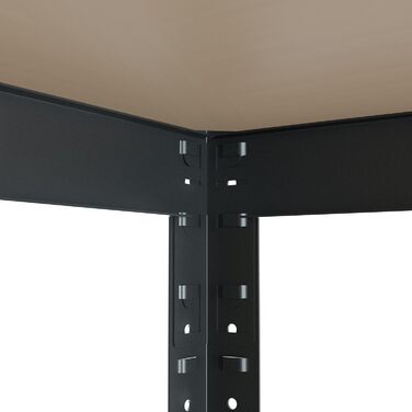 Кутова полиця casa pura Міцна полиця 180x90x40 Полиця та верстак Підвальна полиця, полиця для зберігання (Кутова полиця чорного кольору, 180 x 90 x 40 см) Кутова полиця чорного кольору 180 x 90 x 40 см