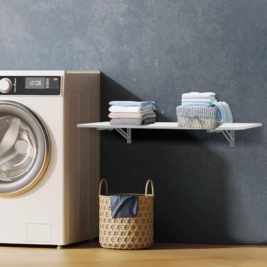 Розкладний настінний стіл uyoyous 120x402 см, настінний розкладний стіл, розкладний настінний стіл, розсувний обідній стіл, настінний стіл для пральні, кухні, офісу, балкону, ноутбука