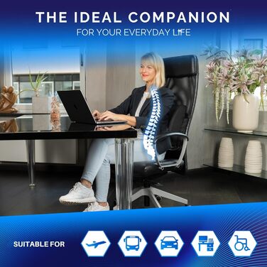 Ергономічна подушка для поперекової підтримки Розроблено спільно з експертами в Німеччині Покращує поставу та знімає біль у спині Поперекова підтримка для офісного крісла, автомобіля та дивана (Середня (70-90 кг)) Подушка для поперекової підтримки з піни 