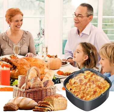 Форма для випічки Yetaha HD9925/00, аксесуари для випічки у фритюрниці 17,5*16,5*7 см для випічки Turbostar, можна мити в посудомийній машині з антипригарним покриттям, місткість 0,8 кг