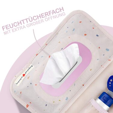 Сумка для підгузків Jubi з пеленальним килимком для подорожей з додатковим простором - маленька сумка для підгузків - рожева з кон