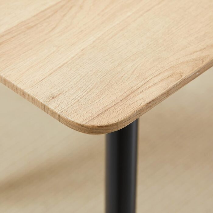 Обідній стіл HOMCOM, Кухонний стіл, Обідній стіл для 4 осіб, Стіл для вітальні з імітацією дерева, Сталеві ніжки, 140 x 80 x 76 см, Натуральний колір