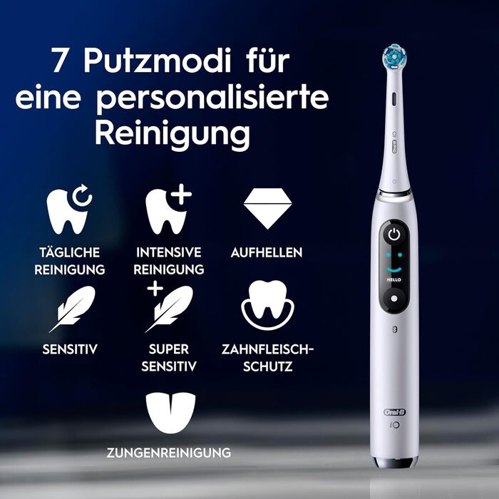Електрична зубна щітка, з 1 насадкою 7 режимів догляду за зубами, переможець тесту CHIP (11/25), розроблена Braun, білий колір Білий алебастр, 9