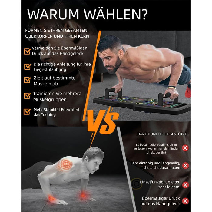 Портативна дошка для віджимань 30-в-1, складна підставка для віджимань для фітнес-тренувань з ручками, складні віджимання, тренажери для тренування м&39язів грудей, силові тренування для чоловіків та жінок, спалювання жиру