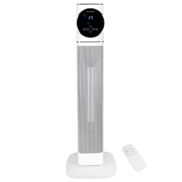 Електричний вентилятор-обігрівач, керамічний нагрівач PTC потужністю 2500 Вт з коливаннями 90, 9-годинним таймером та захистом від перегріву/перекидання, компактний та тихий, енергозберігаючий для офісів