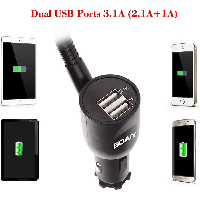 В-1 універсальний автомобільний тримач із зарядним пристроєм подвійний USB адаптер живлення прикурювача функція зарядки в т.ч. сві