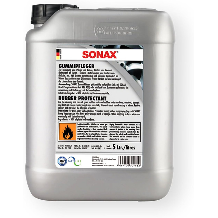 Шина SONAX Rubber Care 5 л 03405050 FREE пляшка з розпилювачем для хлопчика 04997000