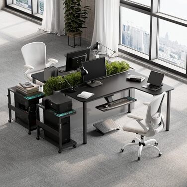 Ергономічний кутовий стіл EUREKA, 155x110 см, ігровий стіл, L-подібний комп&39ютерний стіл для студії та домашнього офісу