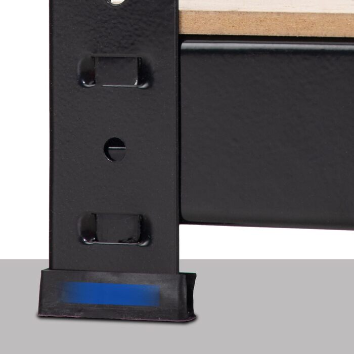 Стелаж CLP з робочим столом Полиці вантажопідйомністю до 175 кг кожна Металевий стелаж для зберігання, колір чорний