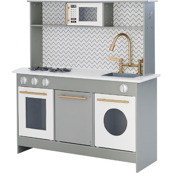 Сіра дитяча кухня Ігрова кухня Дитяча ігрова кухня Дерев&39яна кухня Teamson Kids TD-12681A