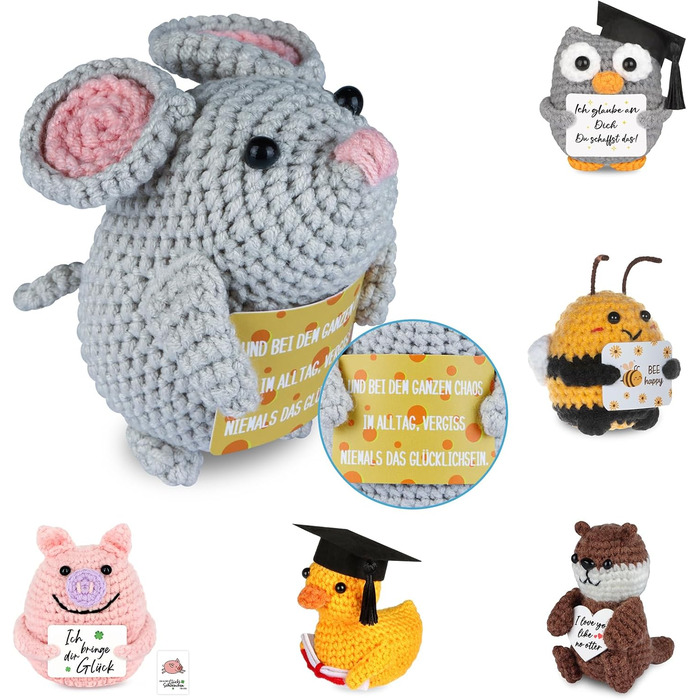 В'язана іграшка-талісман WenmthG "Кишенькові обійми" Миша