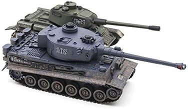 Набір радіокерованих моделей танків 128 Тигр та Т-34 з вбудованою інфрачервоною системою бою, 2,4 ГГц RC модель з функцією стрільби