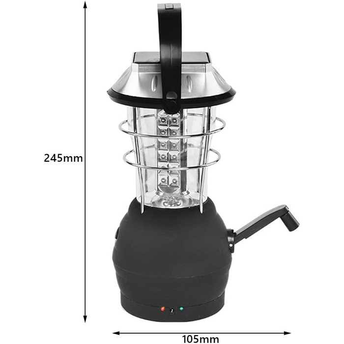 Сонячний динамо-ліхтар Valink 36 світлодіодний ручний ліхтар-ліхтар із динамо-підвіскою для кемпінгу, полювання, пішого туризму, вітрильного спорту, водонепроникний з 3 режимами яскравості