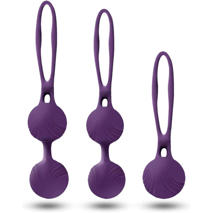 Вагінальні кульки Love Balls - Силіконові та металеві тренування м&39язів тазового дна для зміцнення вагінальних м&39язів - 3 м&39ячі Ben Wa Balls для вправ тазового дна для жінок (фіолетові)
