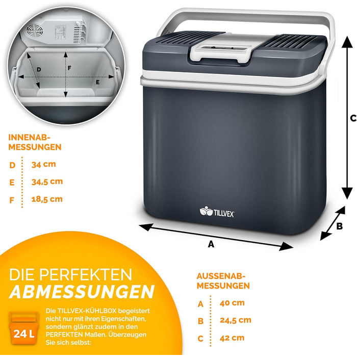 Електричний 24 л міні-холодильник 230 В і 12 В для автокемпінгу охолоджує і гріє режим ECO сірий