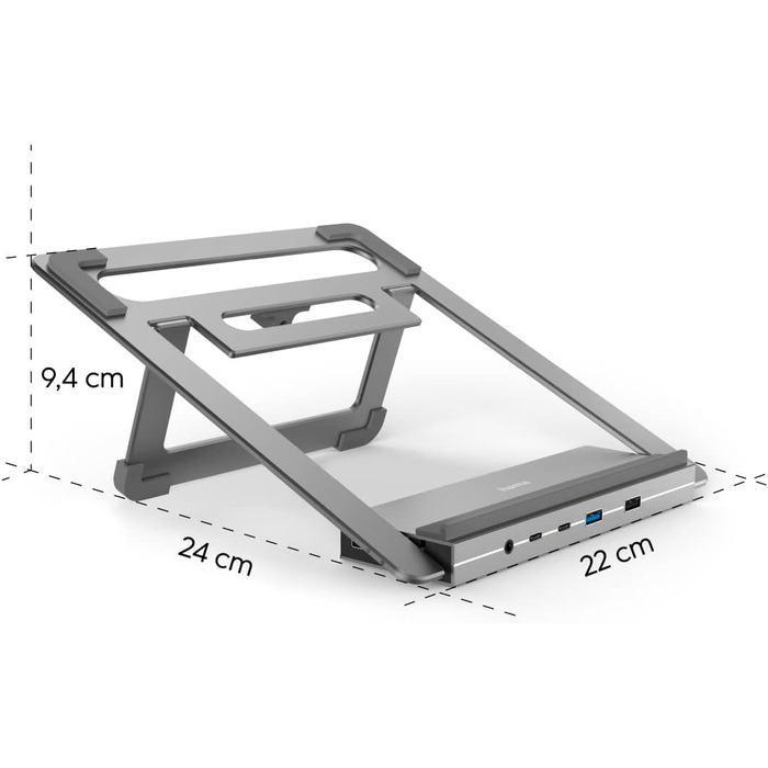 Хаб-Докстанція з Підставкою для Ноутбука, 12 портів (4 шт. USB-A, 2 шт. HDMI, 3 шт. USB-C, DisplayPort, LAN/Ethernet, 3.5 мм аудіо, 12-в-1 USB-C Хаб для Офісу чи Дому)