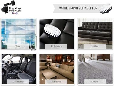 Преміальна щітка для дриля Kornely, надзвичайно м'яка, біла, 13 см для професійного очищення. Не дряпає поверхні. Підходить для чи