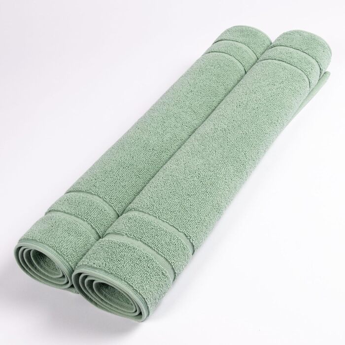 Комплект килимків для ванної, 2 предмети Килимок для душу зі 100 бавовняної махрової тканини, 50x70 см Килимок для ванної кімнати, 700 г/м Швидковисихаючого, вбирає вологу, можна прати (колір Celadon Green)