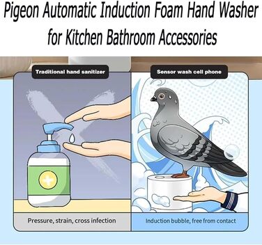 Автоматичний дозатор мила Pigeon, автоматична індукційна піна для миття рук Pigeon, електричний дозатор рідкого мила, електричний