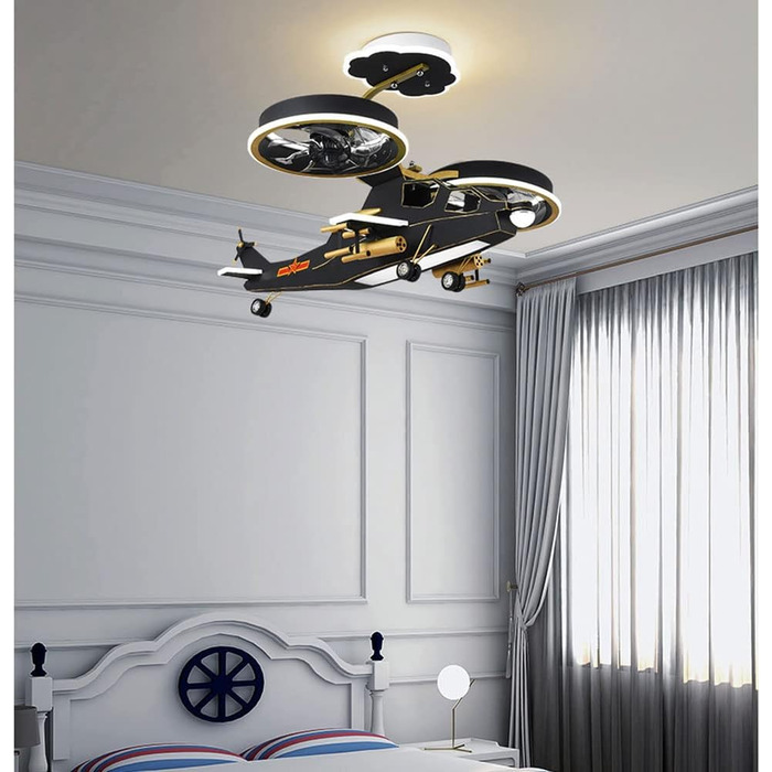 Стельовий світлодіодний світильник PAZWAHF 88W, стельовий вентилятор зі світлодіодним підсвічуванням, регульованою швидкістю вітру