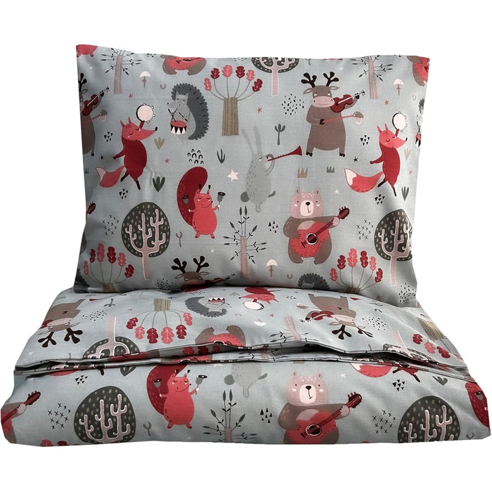 Комплекти постільної білизни mundolindo для хлопчиків та дівчаток, 100 бавовна, милий підодіяльник, лісові тварини, мила постільна