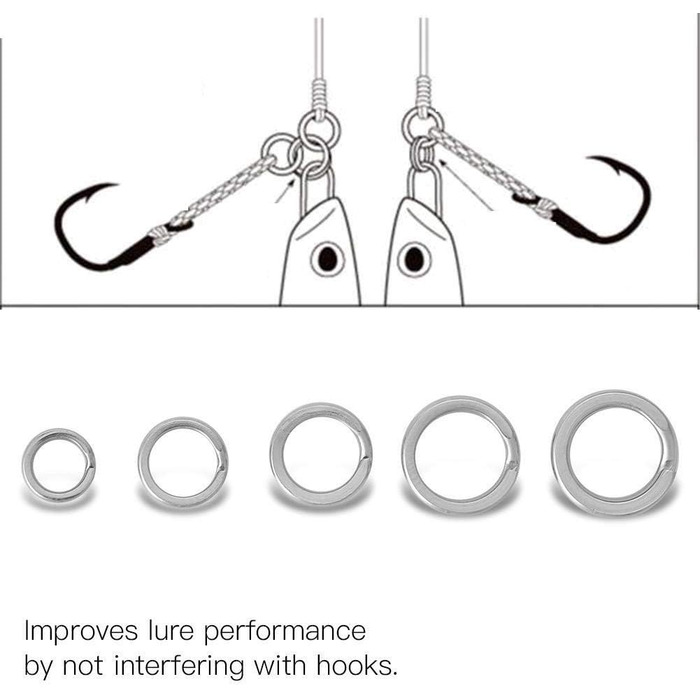 Кільця для рибальських аксесуарів Broco, 200 шт. Подвійний кільцевий зєднувач із нержавіючої сталі, рибальські снасті