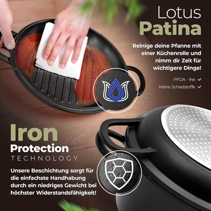 В1 лита алюмінієва сковорода з кришкою підходить для використання в духовці для запікання та тушкування або як сковорода для індук