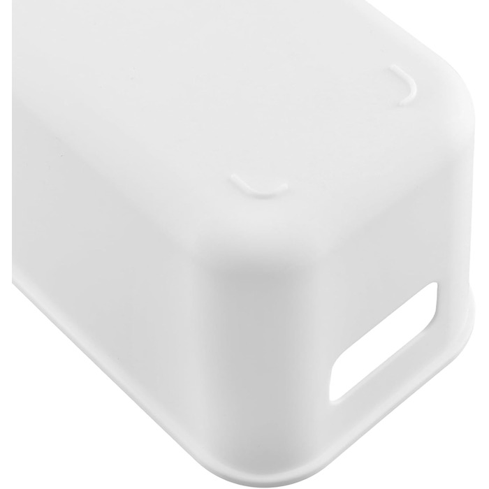 Набір з 12 вузьких білих пластикових коробок для зберігання, пластикових кошиків для зберігання з ручками, пластикових коробок-органайзерів для кухонних шаф, білих коробок для зберігання на кухню, ванну кімнату, косметику, офіс