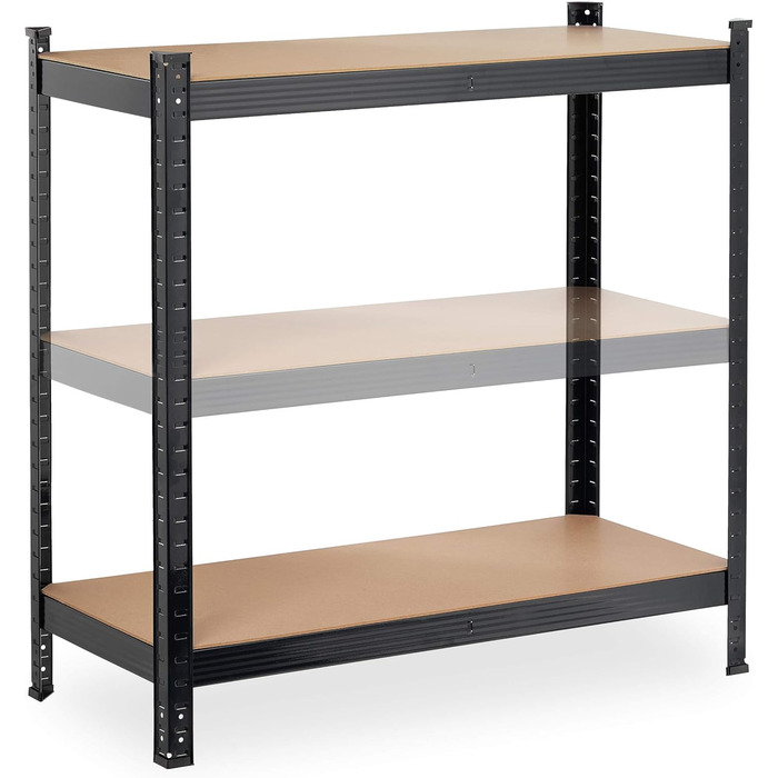 Міцний стелаж Relaxdays 2 шт., вантажопідйомність 875 кг, 5 полиць МДФ, вставний, для підвалу, для гаража, сталь, розміри В/Ш 180 x 90 x 40 см, чорний