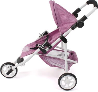 Лялькова коляска Лола, біговел, ляльковий біговел, лялькова коляска, джинсовий рожевий, 612-62, 2000 -