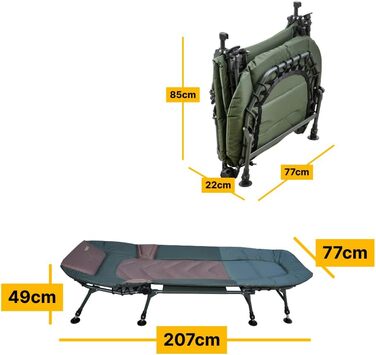 Намет MK-Angelsport Anglerset Fort Knox Dome 8-ніжне ліжко Великий короповий намет з водяним стовпом 10 000 мм, алюмінієвим каркасом, багатофункціональними дверима, підлогою та зручним рибальським ліжком.