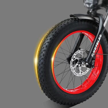 Електричний велосипед KETELES Folding E-Bike 20 дюймів, літієва батарея 48В 18Ач, складний міський електровелосипед з жировими шинами 4', гідравлічне гальмо, для дорослих, чоловіків, жінок. чорний