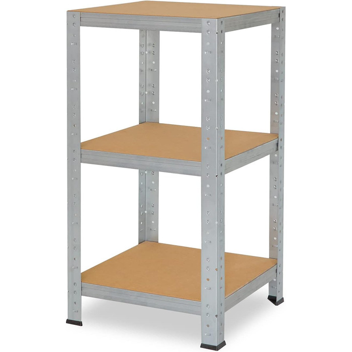 Міцний домашній стелаж, оцинкований/металевий стелаж з 3 полицями/металевий стелаж для підвалу, гаражний стелаж, стелаж для майстерні або стелаж для зберігання/змішаний металевий стелаж з вантажопідйомністю 175 кг В 100см / Ш 50см / Г 50см, 100x50x50