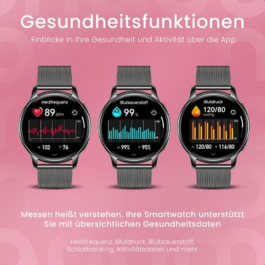 Розумний годинник maoo Ventura для жінок із функцією дзвінків, 1,32-дюймовий AMOLED-дисплей, монітор серцевого ритму, SpO, монітор артеріального тиску, понад 100 спортивних режимів, водонепроникність IP67, 5 браслетів у комплекті (чорний)