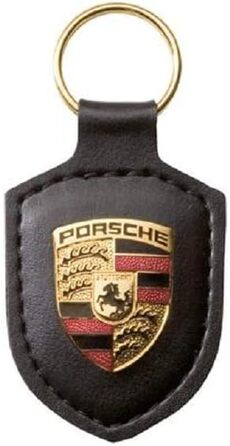 ОРИГІНАЛЬНИЙ брелок Porsche ЧОРНИЙ Шкіра з гербом WAP0500900E