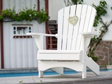 Оригінальні крісла Dream-Chairs з 2007 року Adirondack Chair Comfort de luxe в білому кольорі Садове крісло з ергономічною спинкою Крісло для патіо Садове крісло для балкона, саду максимальне навантаження 170 кг 98D x 84W x 95H см Білий - Лакований